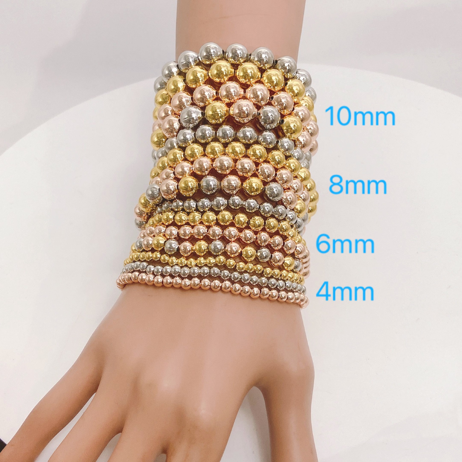 Yulaili-pulsera chapada en oro para mujer, cuentas de joyería, diferentes tamaños, regalo de alta calidad, accesorios de fiesta, envío gratis