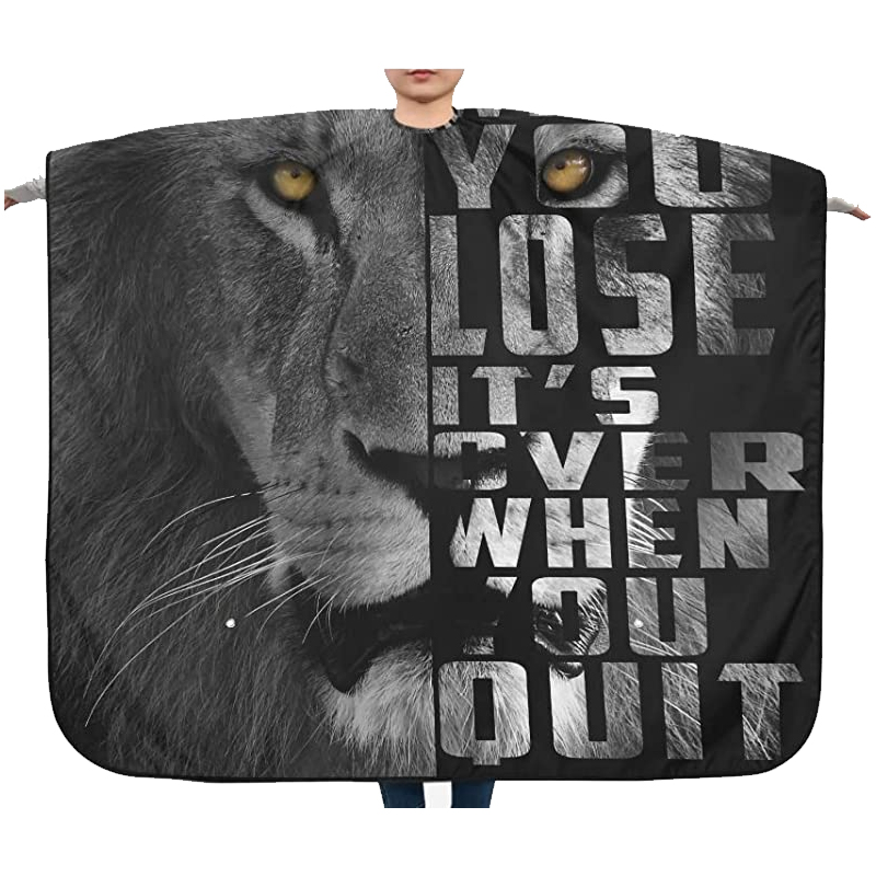 Delantal de corte de pelo para barbería, bata de peluquería con patrón de tigre y León, capas de peinado impermeables, herramienta de abrigo de peluquería antiestática