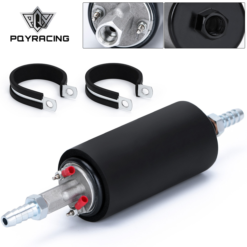 PQY - Bomba de combustible y universal de alto flujo negra GSL392 Presión externa en línea 255LPH con/sin logotipo PQY PQY-FPB005