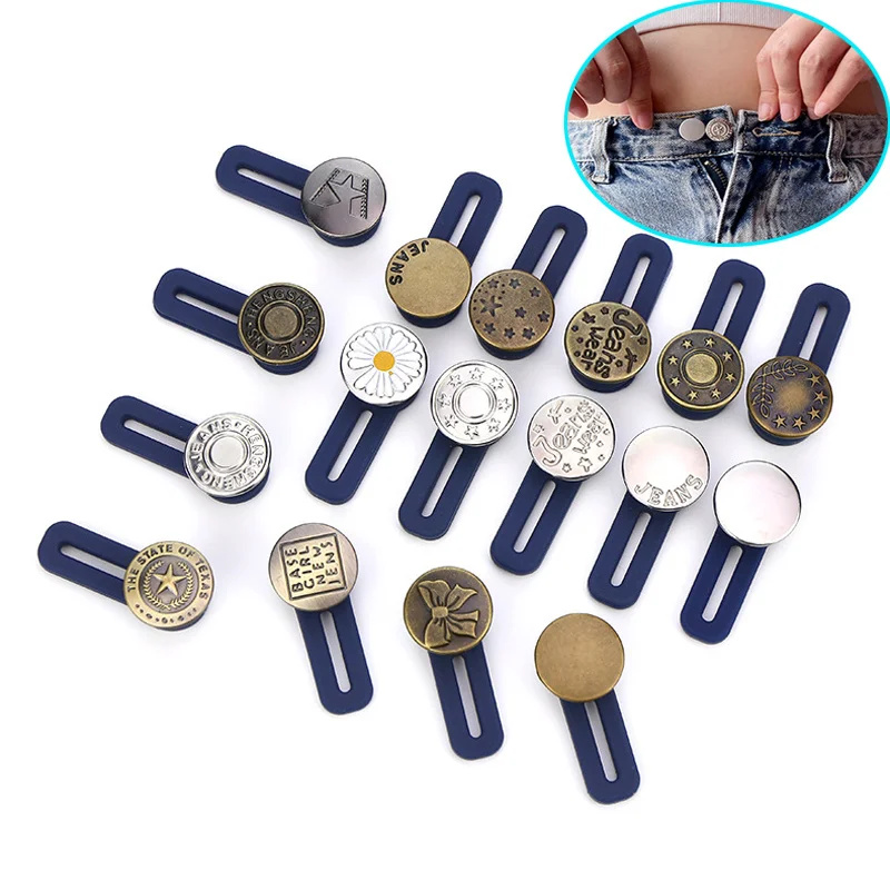 10 Uds. De botones para pantalones vaqueros, extensor de cintura elástica, botón de extensión, accesorios para embarazo, extensor Universal, hebilla de cinturón
