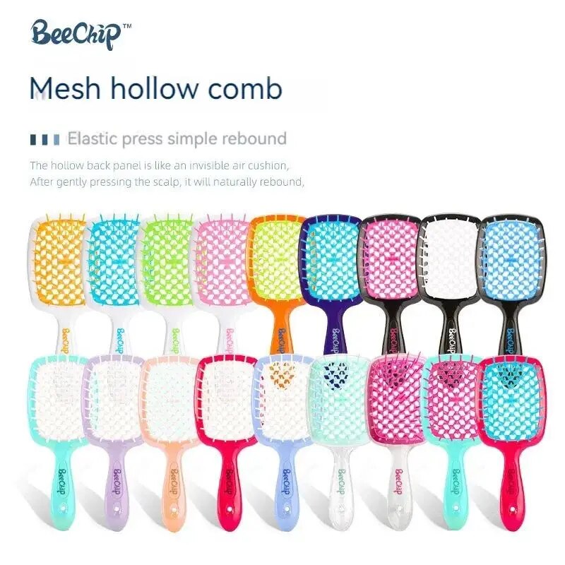 Cabeleireiro alisamento de cabelo favo de mel curvo recorte escova de cabelo usado para estilo pentear e massagear o pente de cabelo do couro cabeludo