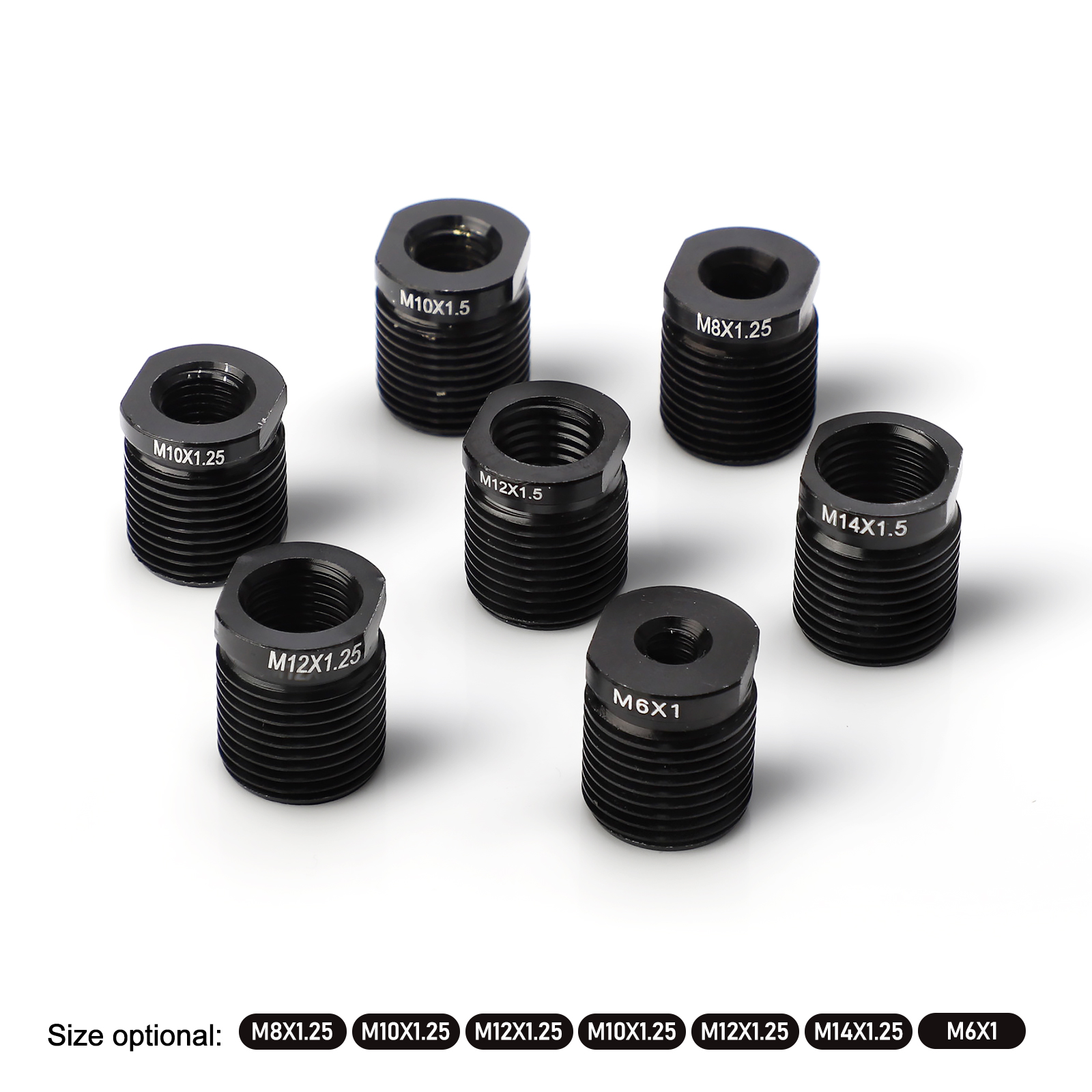 Adaptador de perilla de cambio de aleación de aluminio con rosca interior M8 * 1,25 M10 * 1,25 M10 * 1,5 M12 * 1,25 M12 * 1,5 M14 * 1,5 M6 * 1 para perilla Universal