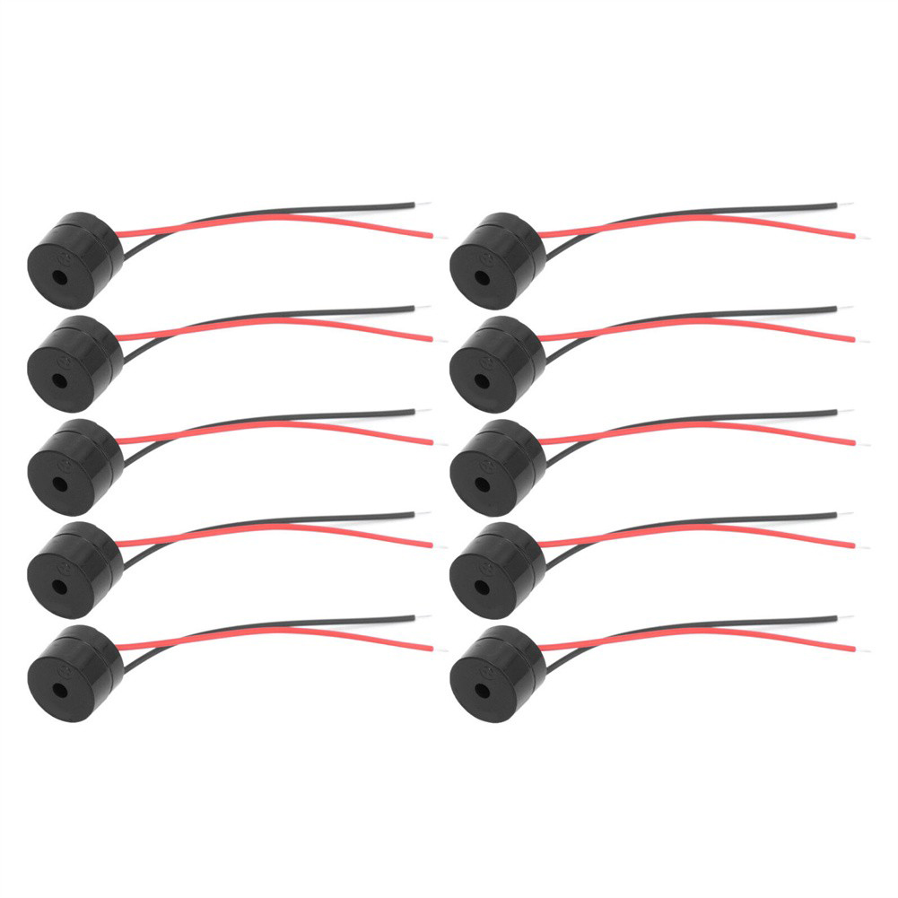 10Pcs DC3-24V 피에조 전자 부저 경보 Arduino 자동차 밴용 활성 피에조 전자 유선 커넥터 비퍼 YMD-12095