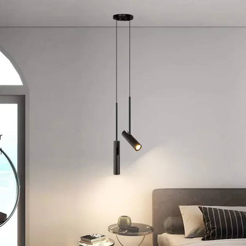 Nordique noir LED lustre pendentif lumières chambre chevet éclairage décor salle à manger luminaire suspension Angle réglable Lustres