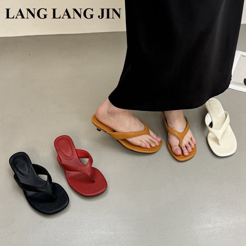 2026 Modische Zehensteg-Slipper für Damen mit niedrigem Absatz – Lässige Sandalen und Flip-Flops für den Sommer – Neue Strand-Slipper und Slides für Frauen