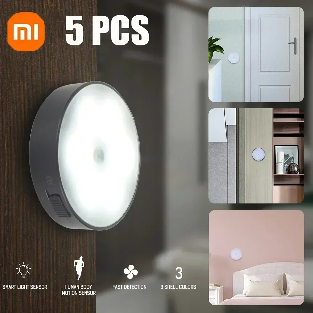 Xiaomi-luz nocturna LED con Sensor de movimiento PIR, recargable por USB, lámpara de noche para armario de cocina, decoración de dormitorio y habitación