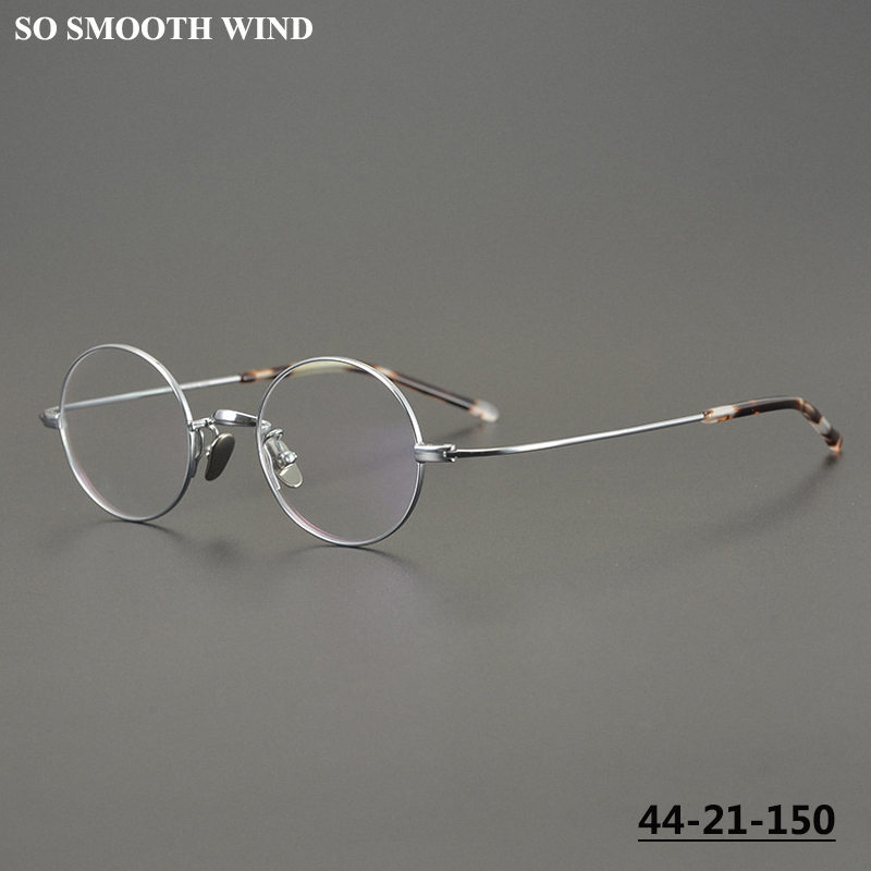 Japanese Handmade Small Round Oval Glasses Frame Men Titanium Retro Spectacle Women Ultralight Eyewear Eyeglasses Designer Gafas