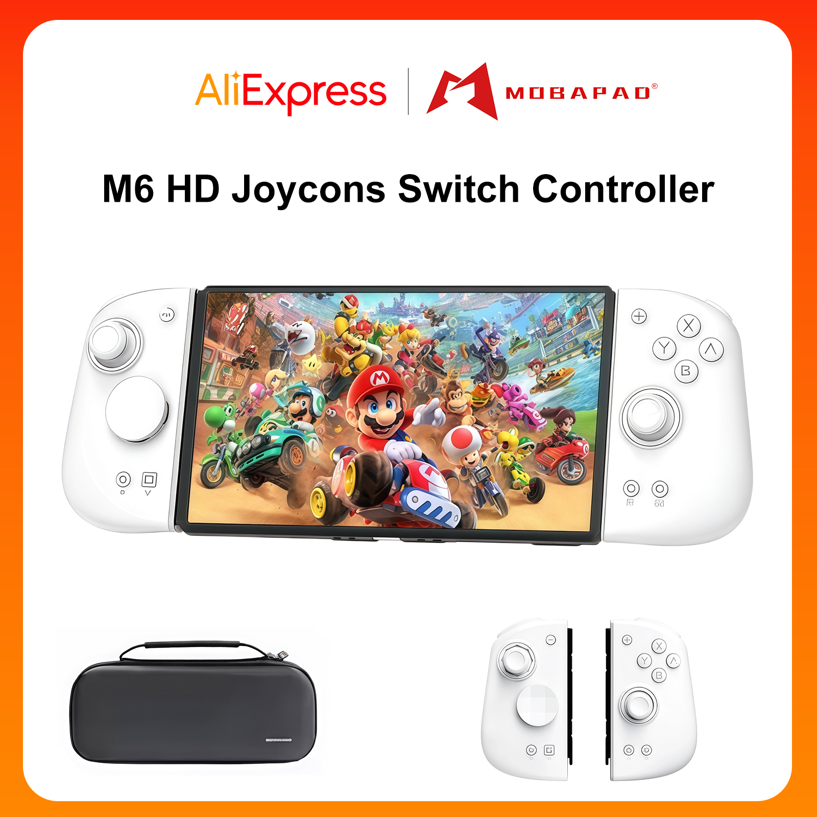 Manette de jeu Bluetooth Mobapad M6 HD Gemini2 avec joystick à effet Hall, réveil NFC pour Nintendo Switch OLED, contrôleur de jeu gauche/droite