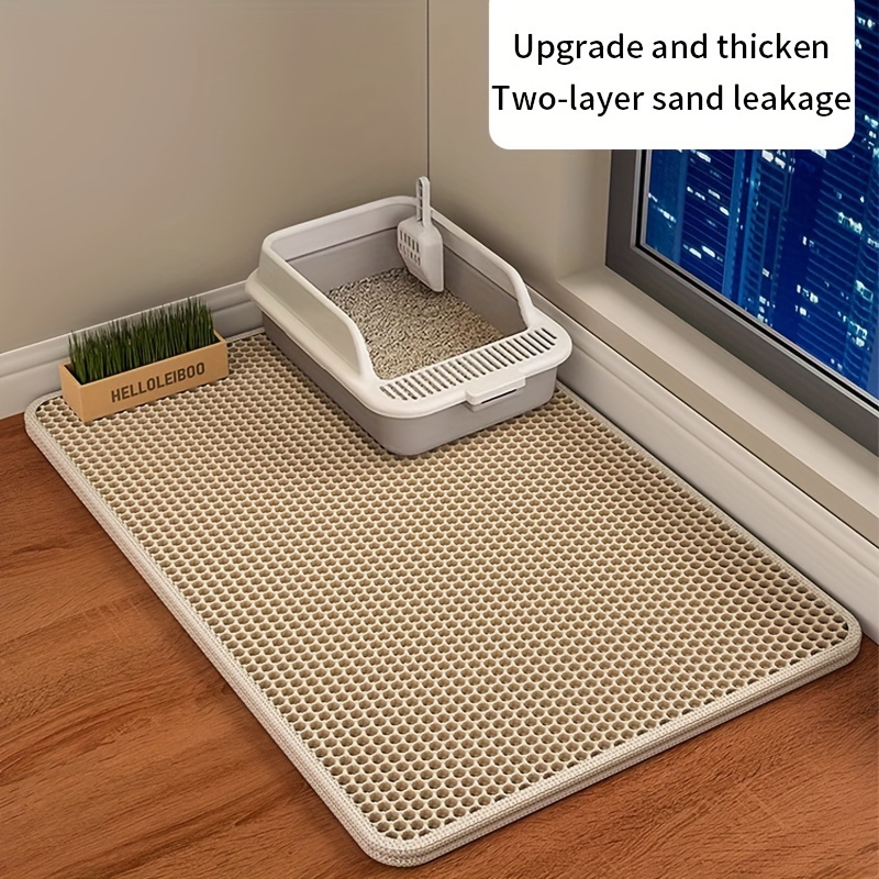 Estera de arena para gatos de gran tamaño, diseño avanzado de doble capa en forma de panal, resistente al agua para orina, fácil limpieza, Control de dispersión, se puede limpiar, 1 ud.