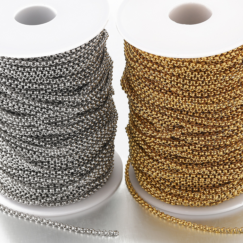 1 เมตรโซ่สแตนเลส 2.5/4 มม.สร้อยคอสําหรับ DIY สร้อยข้อมือเครื่องประดับทําส่วนประกอบผลการค้นหาอุปกรณ์เสริม