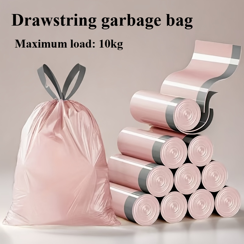 50/100/200 Uds. Bolsas de basura gruesas con cordón, bolsa de basura de mano de gran capacidad para cocina, bolsas de basura desechables para el hogar