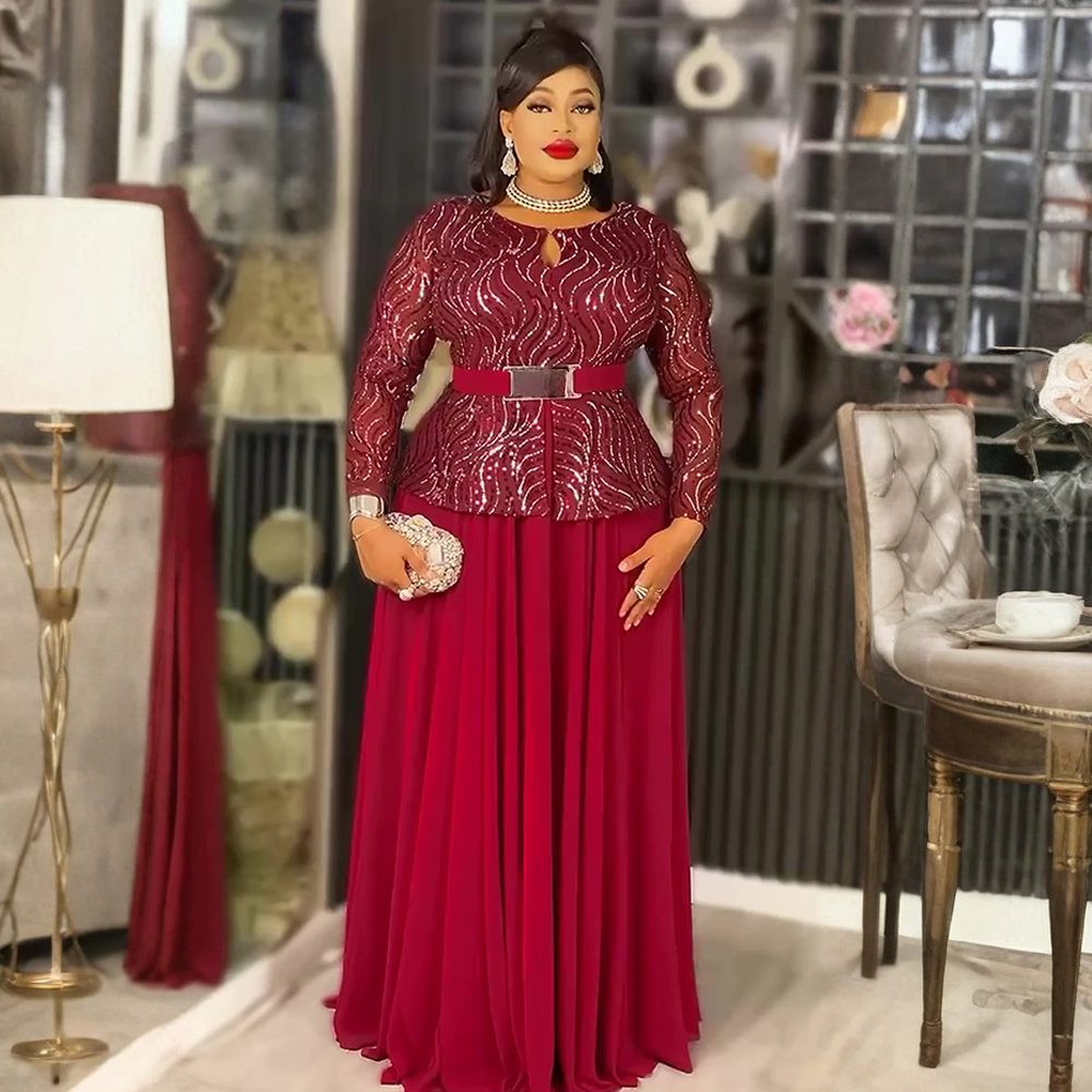 Vestidos Africanos Elegantes para Mulheres 2026: Nova Coleção de Roupas Africanas Plus Size, Vestido Longo para Casamento e Festa, Dashiki Ankara com Lantejoulas