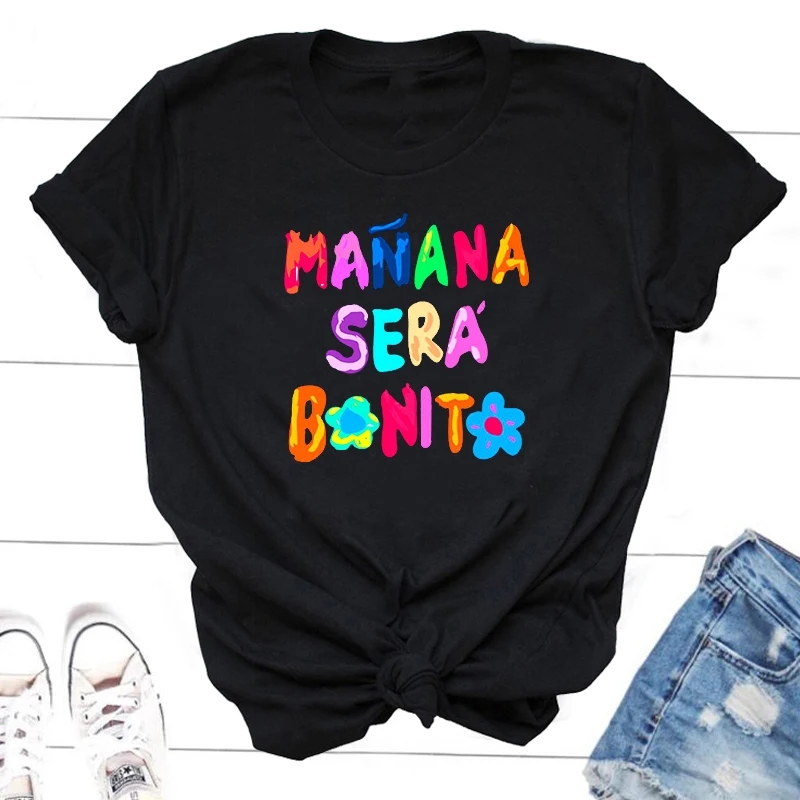 Neue Frauen Manana Sera Bonito Bichota Karol G Print T Shirt Kurzarm Frau Grafik T-shirts O Neck T Trendy Casual Kleidung