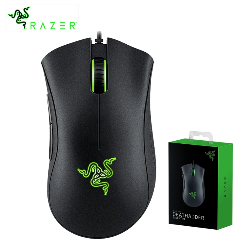 Oryginalna przewodowa mysz do gier Razer DeathAdder Essential Mysz optyczna 6400 DPI 5 niezależnych przycisków do laptopa PC Gamer