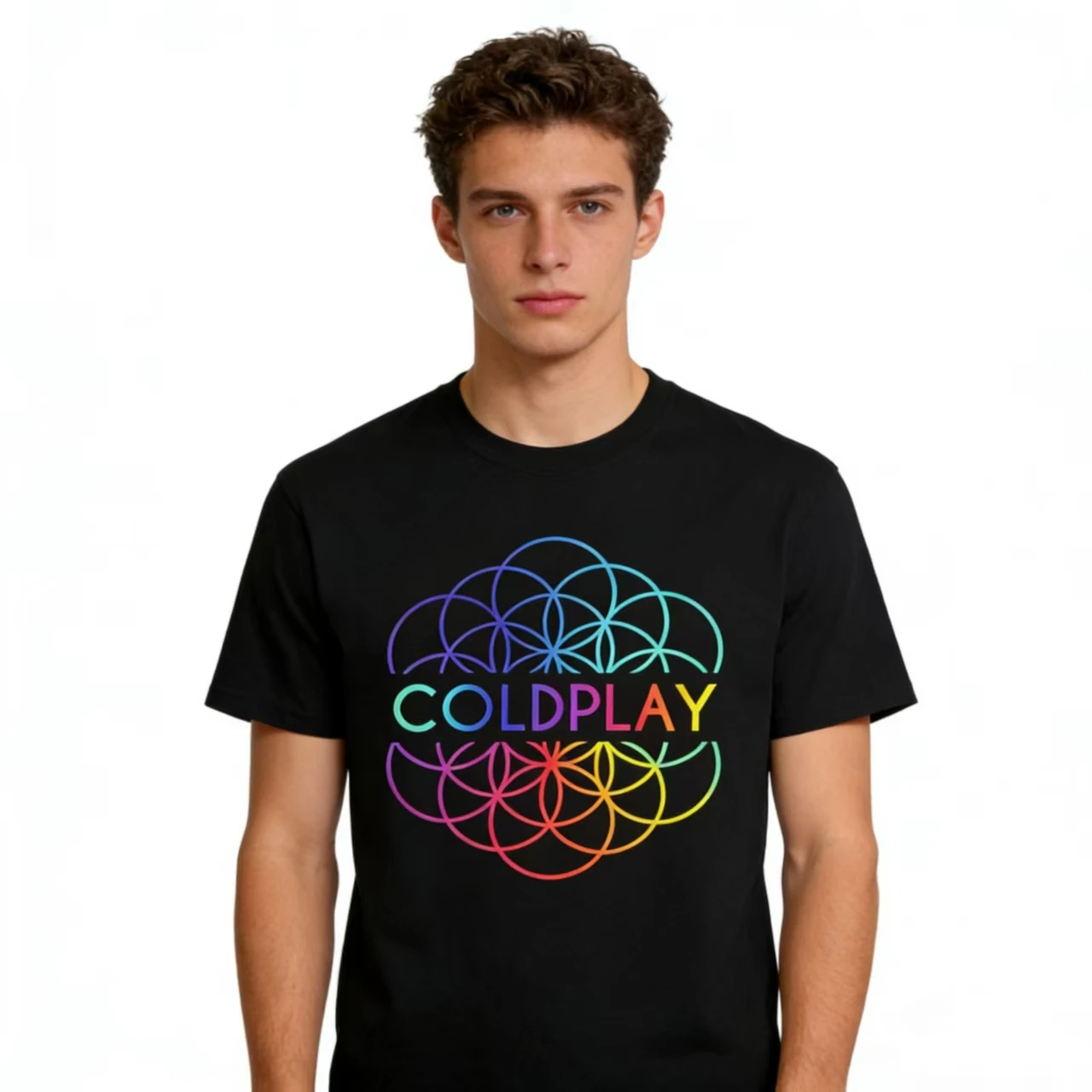 Camiseta ColdplayED com estampa de flores, unissex, edição Tour, camiseta 100% algodão