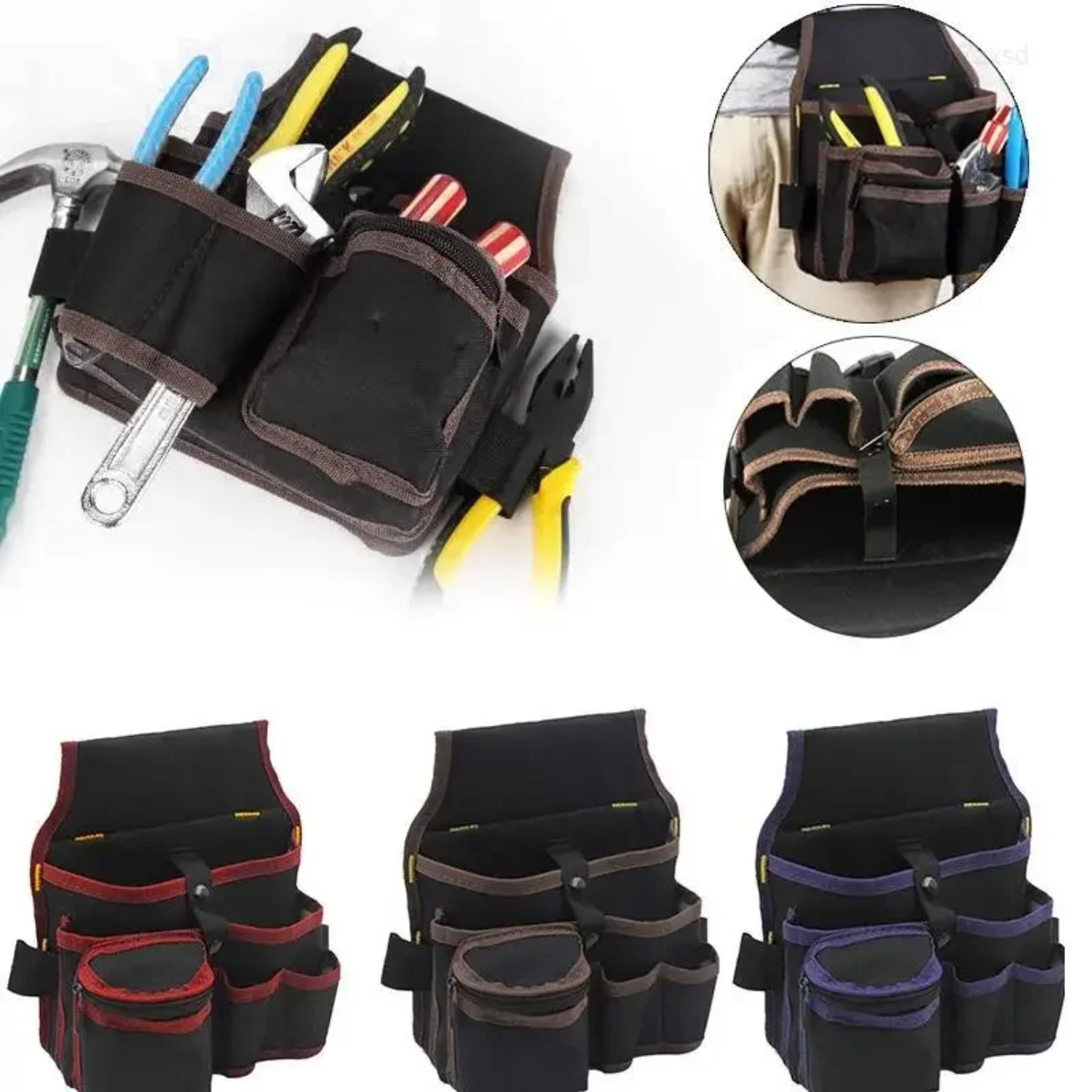 Tool Storage Bag Pouches Belt Electrician Toolkit Drill Waist Bag Wrench Screwdriver Hardware Tool Bags