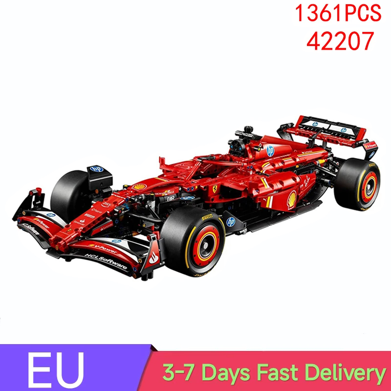 1361 stück SF-24 Rot Sport Racing Auto Bausteine Set Super Auto Ziegel Spielzeug Für Erwachsene Kinder Geschenke Kompatibel mit Set 42207