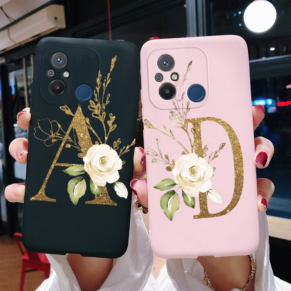 Per Xiaomi Redmi 12C Custodia in gomma siliconica morbida TPU lettere carine Custodia per telefono Cover posteriore per Redmi 12C Cover per Redmi12C 12 C Custodia