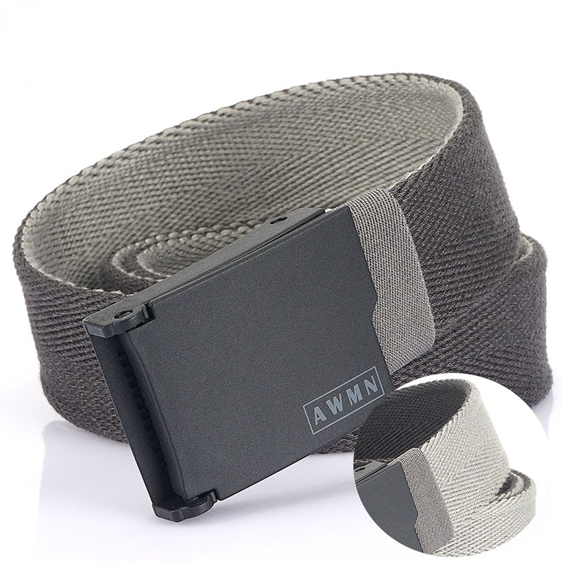 Cinturón de nailon Unisex de Color sólido de 3,8 cm, hebilla de plástico, lona de doble Color, cinturón informal transpirable para exteriores para hombre, venta al por mayor
