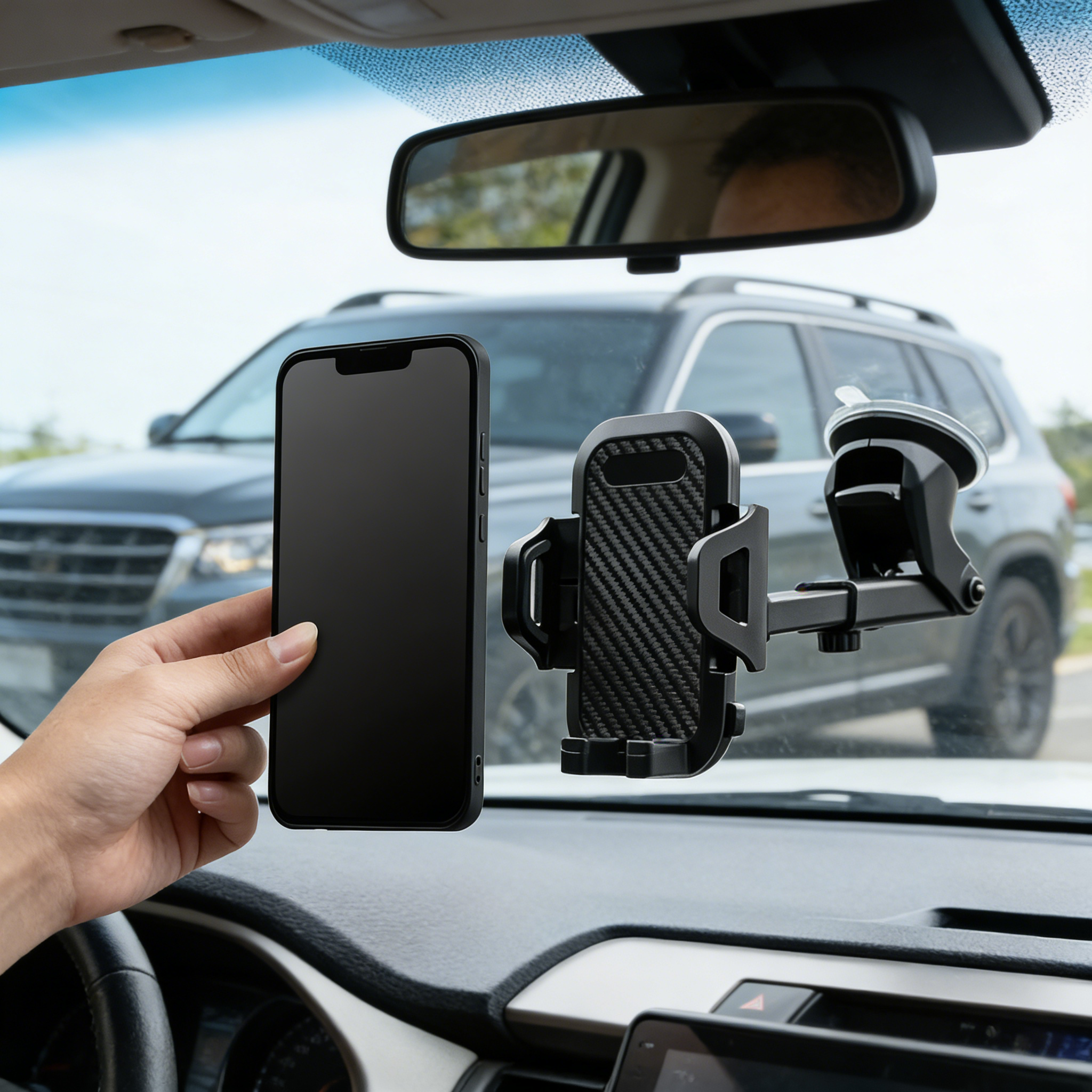 Support de téléphone universel pour voiture 360° °   Support de téléphone portable rotatif à ventouse pour voiture, support stable pour téléphone mobile avec ventouse pour voiture