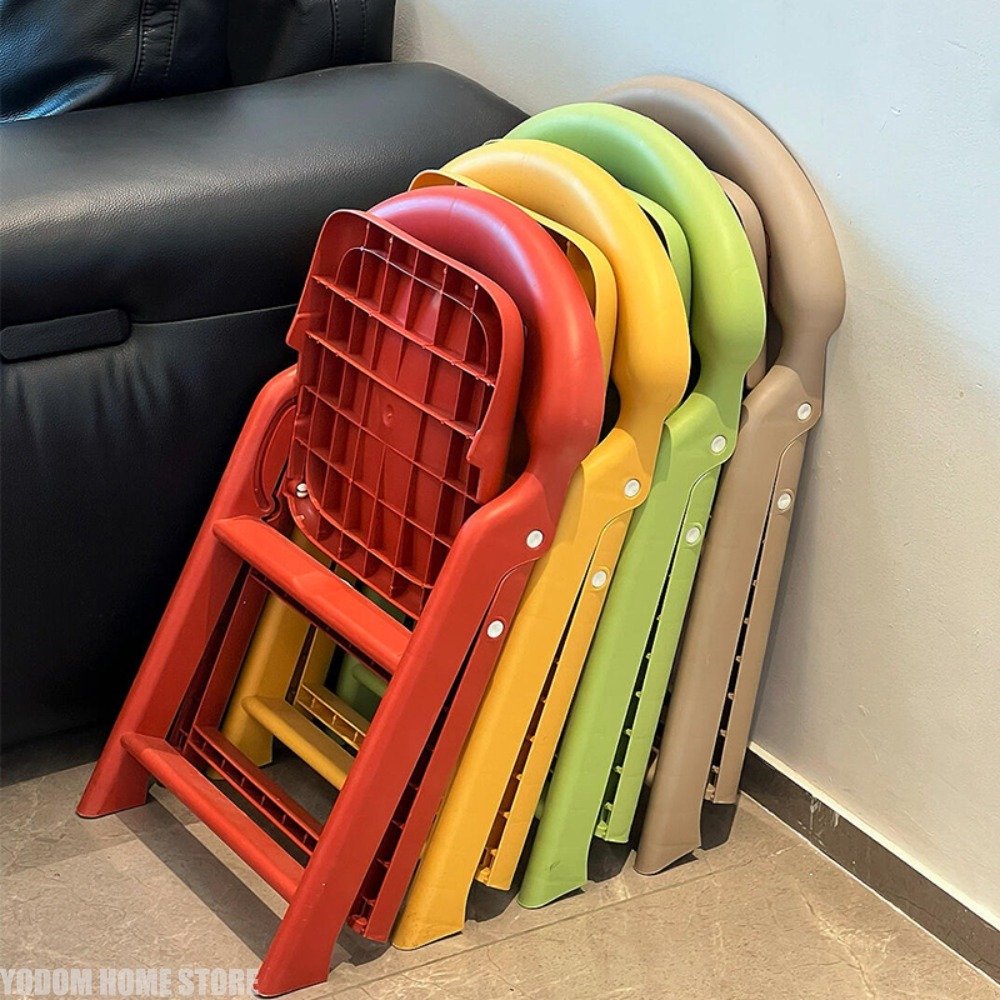 Kids Colorful Plastic Back Chair Durable Lightweight Foldable Portable Indoor Outdoor Use for Toddlers Boys Girls Birthday Gifts