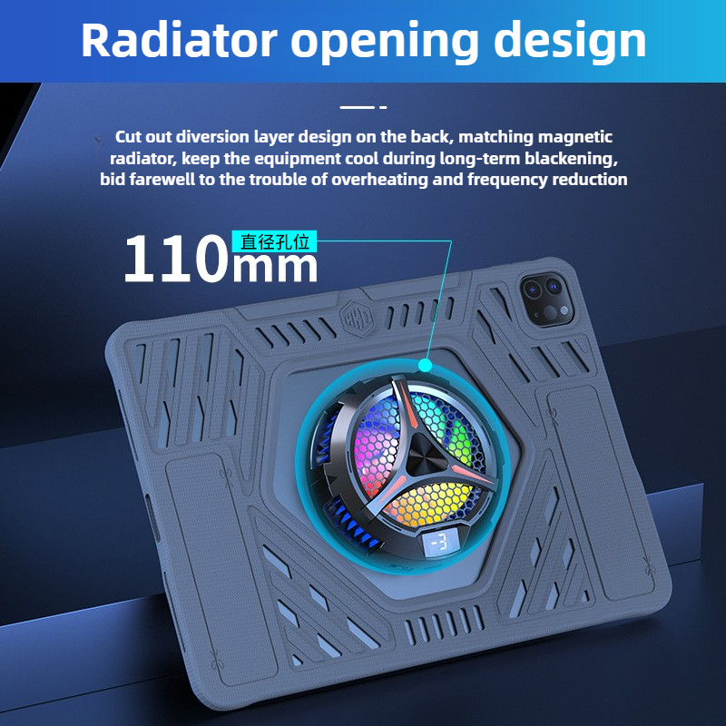 Casing Pelindung Silikon untuk iPad Pro 2018-2022 11 Inci Penutup Belakang Pendingin Berongga Lengan Tablet Gaming untuk iPad Air4 Air5 10,9 Inci