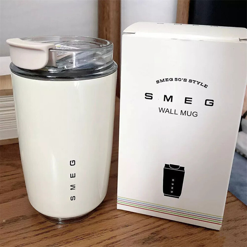 Caneca de Café Smeg em Aço Inoxidável, Garrafa Térmica de Viagem, Copo Isolado, 8 Cores, 240ML