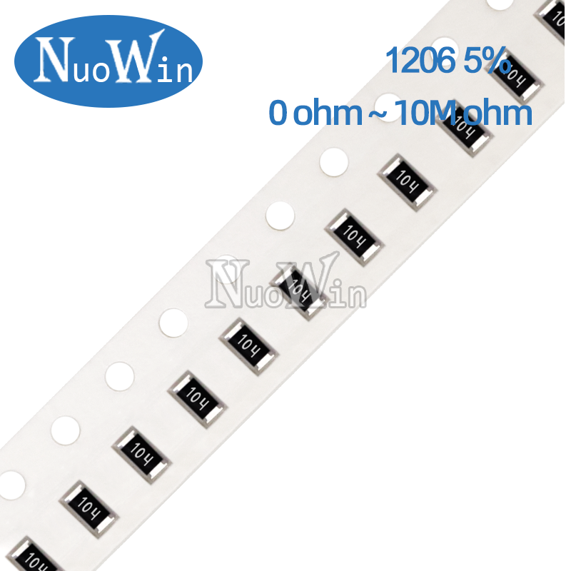 100pcs/Lot 1206 5% Resistor 0R-10M 0 1 10 22 47 100 150 200 330 470 510 ohm 1K 2K 2.2K 3.3K 10K 22K 47K 100K 220K 470K 1M 0.25W