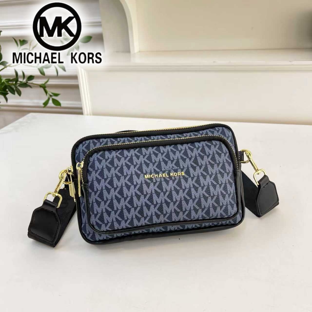 MicMichael Kors Casual mode-crossbodytas voor dames MK Klassieke cameratas met letterprint Brede schouderband Tas met dubbele ritssluiting