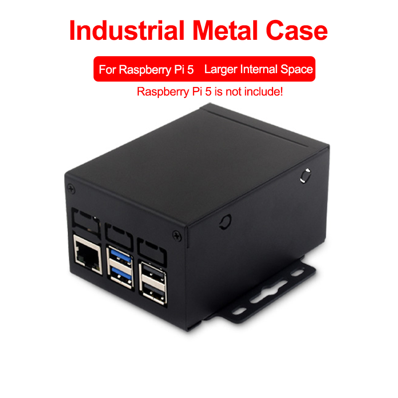 Raspberry beri Pi 5 casing logam kelas industri D dukungan menginstal pendingin PCle/PoE topi pelindung cangkang logam untuk RPi Pi 5