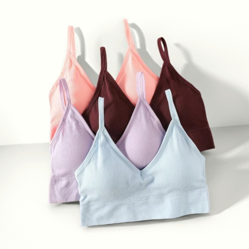Reggiseno sportivo da donna Top a tubo Reggiseno push-up imbottito Crop Top Intimo senza cuciture Canotte streetwear femminile Imbottiture rimovibili Canotta