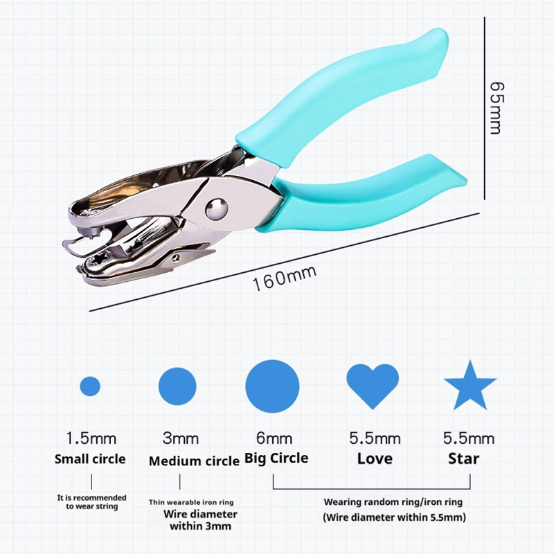 1 Pc métal 1.5/6mm diamètre des pores poinçon pince monotrou perforateur main papier Scrapbooking poinçons 1-8 Pages papier perforateur