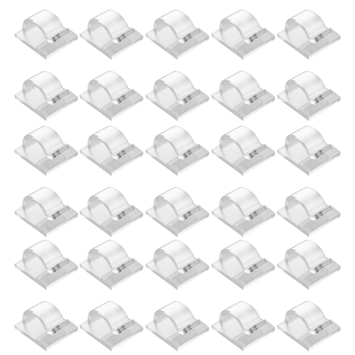 Ganchos más nuevos para guirnaldas de luces para exteriores, paquete de 30 clips, gancho de luz transparente con 30 respaldos adhesivos impermeables