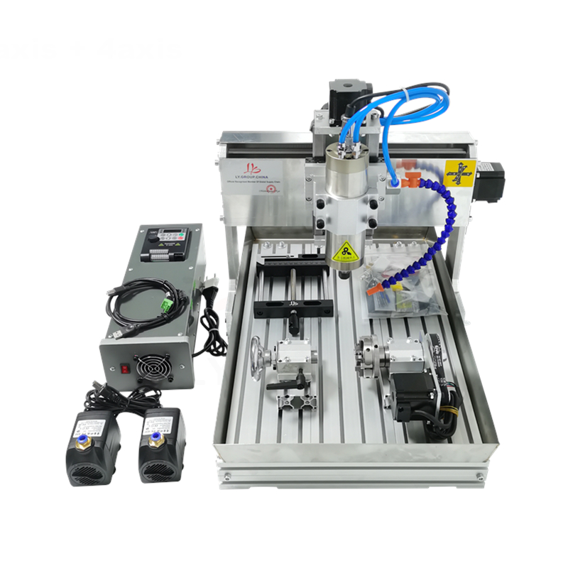 フライス盤用シンク付き木材彫刻機,CNCルーター,5軸,3040, 2200W, 4軸,6040, PCB彫刻,3020