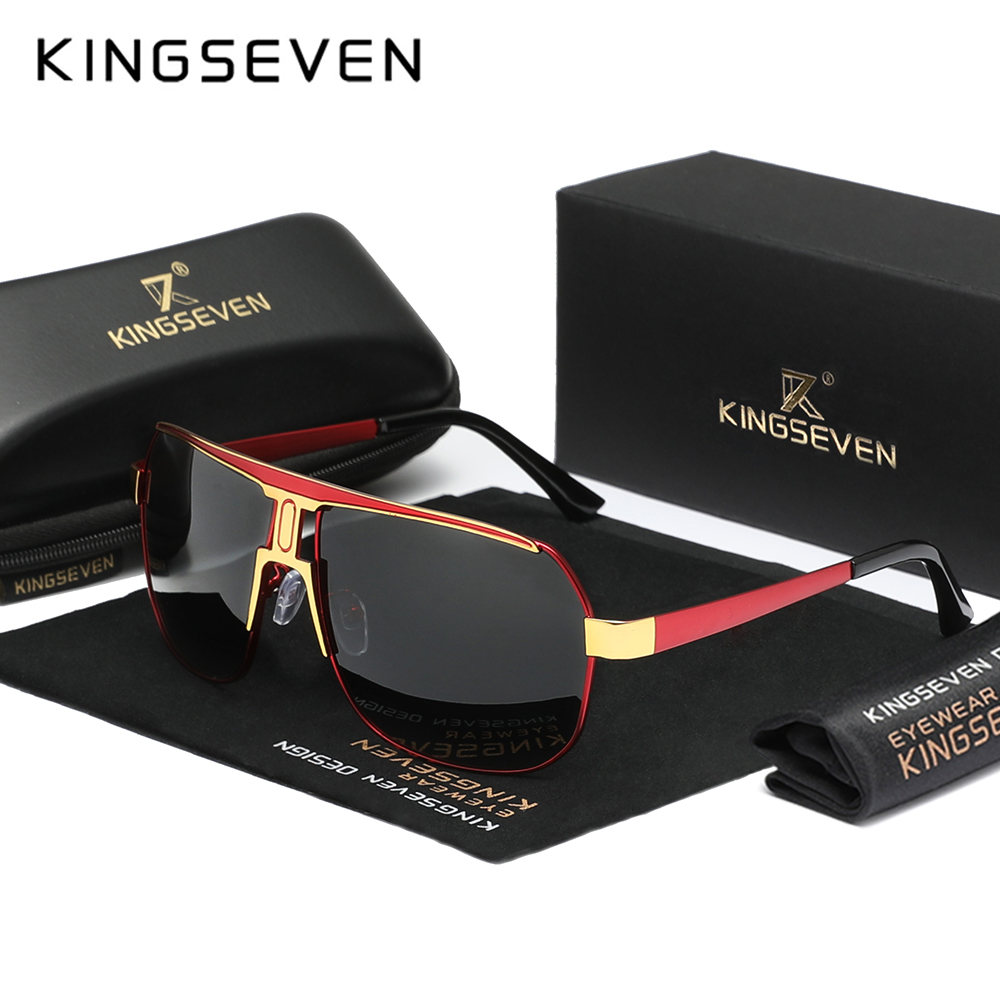 KINGSEVEN mężczyźni kobiety spolaryzowane aluminiowe kwadratowe ponadgabarytowe okulary przeciwsłoneczne okulary przeciwsłoneczne do jazdy odcienie óculos Masculino męskie