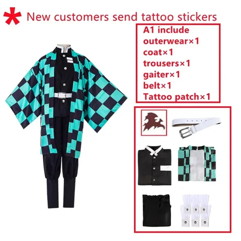 Anime Kamado Tanjirou Cosplay Kostuum Moordenaar Halloween Cosplay Kostuum Voor Kinderen Voor Volwassen Geschenken