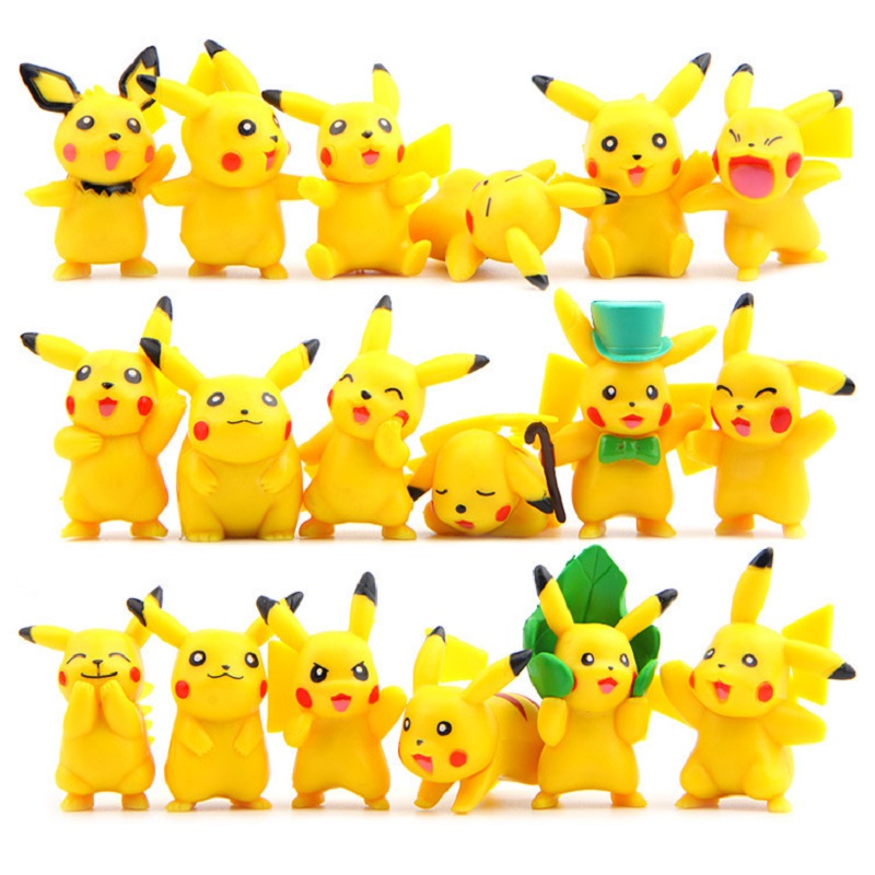 18 teile/satz Pokemon Pikachu Action Figure Animation Nette Puppe Sammlung PVC Modell Spielzeug