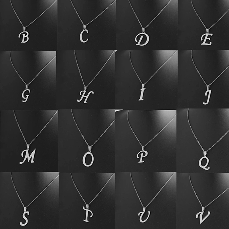 Модное ожерелье-цепочка с подвеской в виде алфавита A-Z из нержавеющей стали для женщин, персонализированное ожерелье с буквами имени, ювелирные изделия, подарки