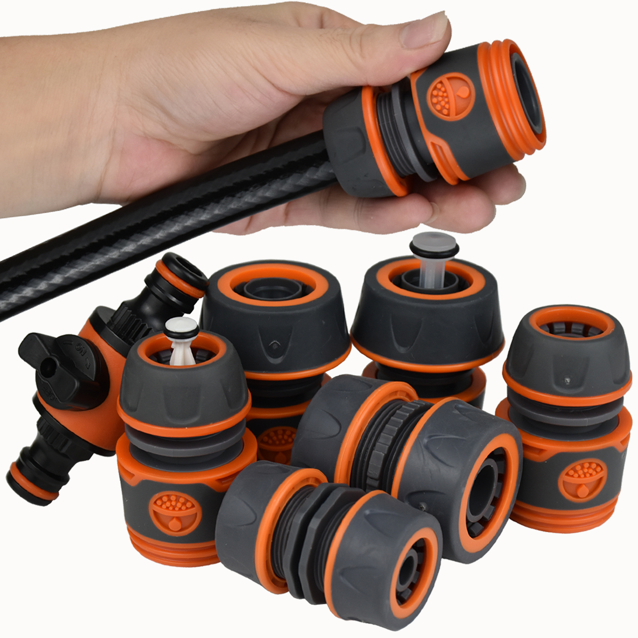 Sprycle 2pcs 1/2" 3/4" Garden Hose Quick Connector Inch Stopwater Connector Garden Tap Water Gun Coupler Watering Pipe Fitting
