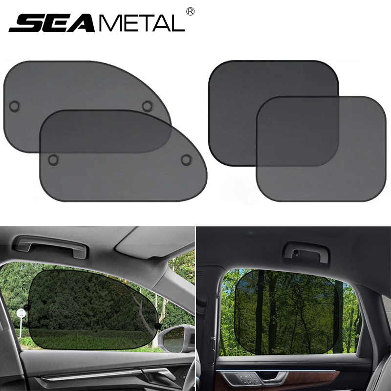 SEAMETAL parasol para coche, cortina para ventana lateral, parasol para ventana delantera y trasera, bloqueo UV de verano, ventosa, cortinas de protección solar para coche
