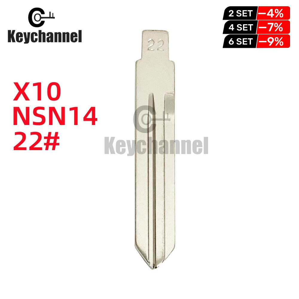 10 Teile/los # 22 Lishi NSN14 Metallrohling Universal Auto Klappschlüsselblatt für KD VVDI Fernschlüsselblatt für Nissan TIIDA Renault Subaru