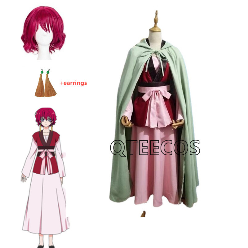 Akatsuki no Yona принцесса косплей костюм Yona на рассвете платье с плащом для женщин Хэллоуин наряды в стиле аниме Полный комплект