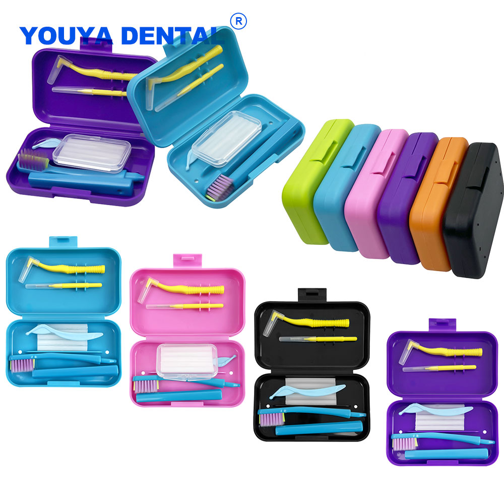 Orale Draagbare Tandenborstel Orthodontische Set met Rager Tandenborstel Tanden Reiniging Kits Voor Bretels Tandvleesirritatie Case
