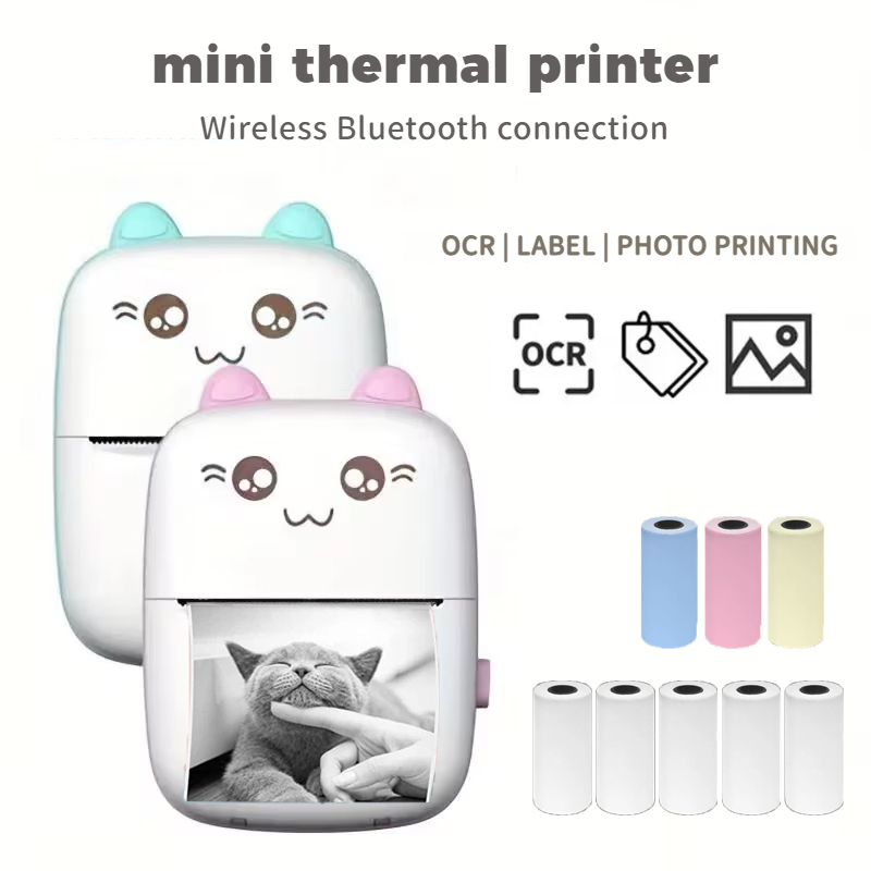 Mini imprimante thermique portable C9, imprimante de poche sans encre Bluetooth, étiquettes sans fil, mémo, notes de téléphone, papier d'impression, 200dpi