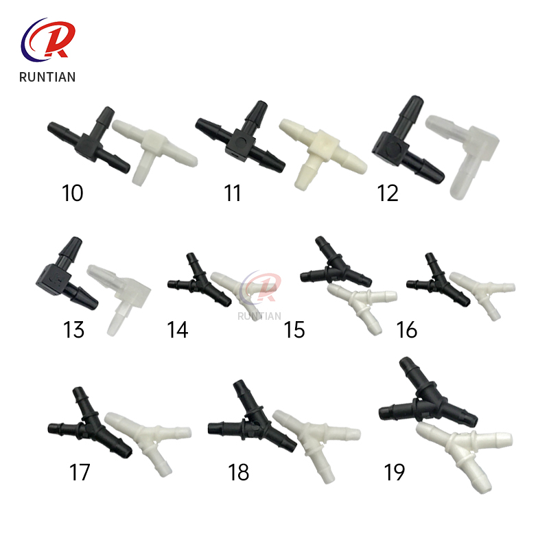 20pcs Φ4mm 6mm Ink Pipe Joints Filter Connector Ink Tube Connector for Inkjet Printer T Y Shape Ink Hose Adapter