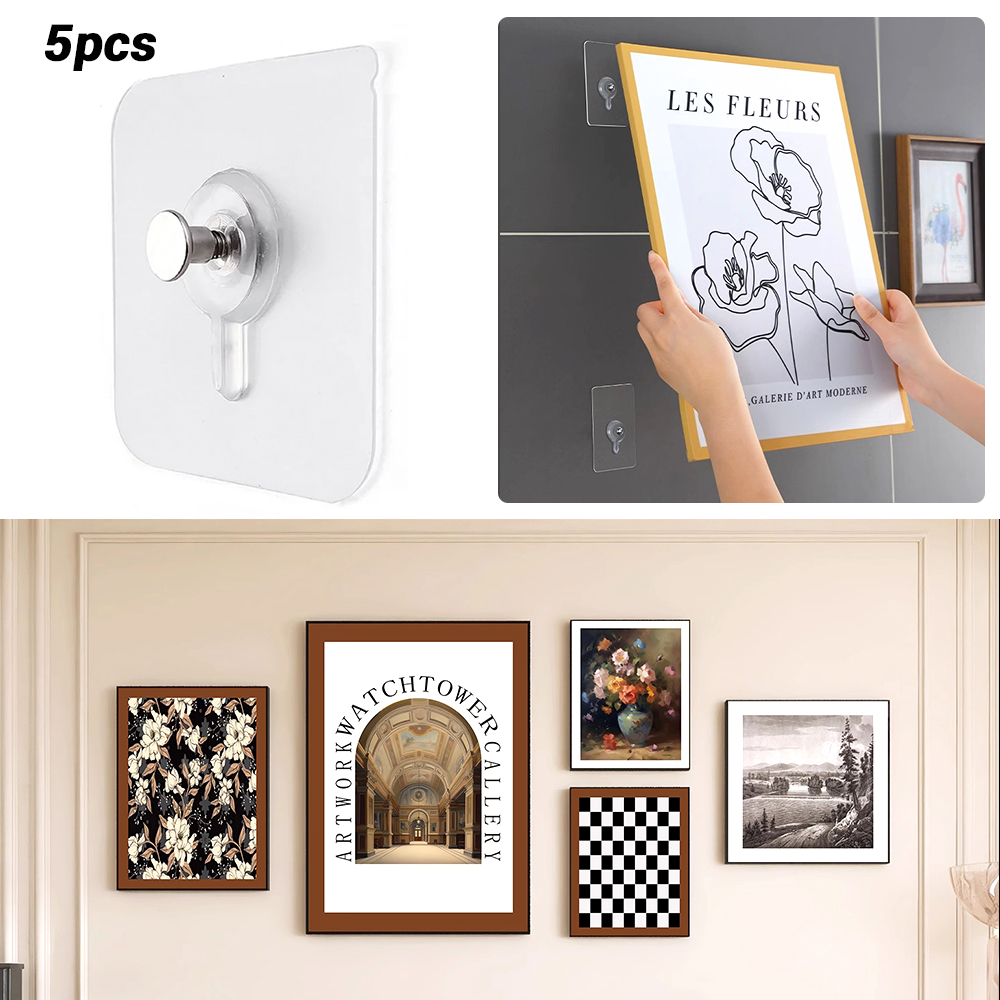 Gancho de pared autoadhesivo sin perforaciones para colgar cuadros y marcos para decoración del hogar, accesorios de Hardware de organización, 5/10/20 piezas