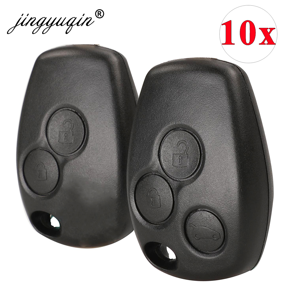 Jingyuqin 10 Uds botón remoto clave Shell caso del para Renault Espace Laguna Duster Logan DACIA Sandero Clio Kangoo Nissan No Blade