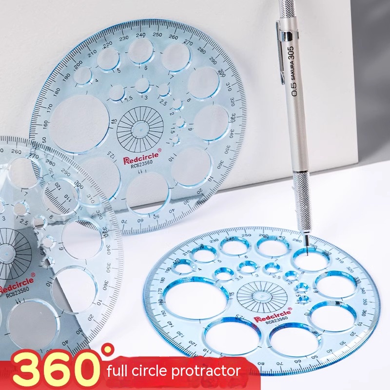 Diámetro del pie 11,5 cm 360 grados Circular de alta calidad Patchwork regla círculo Oficina escuela suministro de dibujo herramienta de dibujo para estudiantes