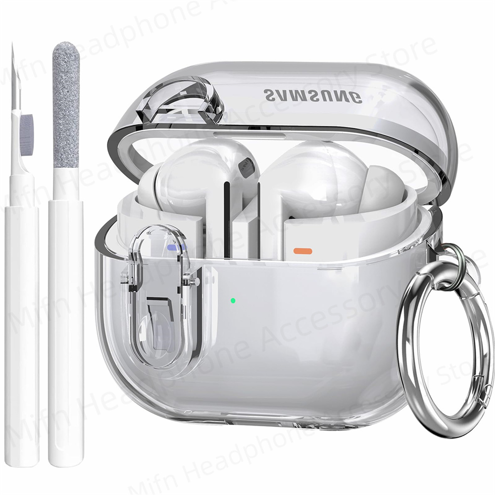 2024 transparentes Schloss mit Reinigungs kit Fall für Samsung Galaxy Buds 3/Galaxy Buds3 Pro für Galaxy Buds 3 3pro Lade koffer