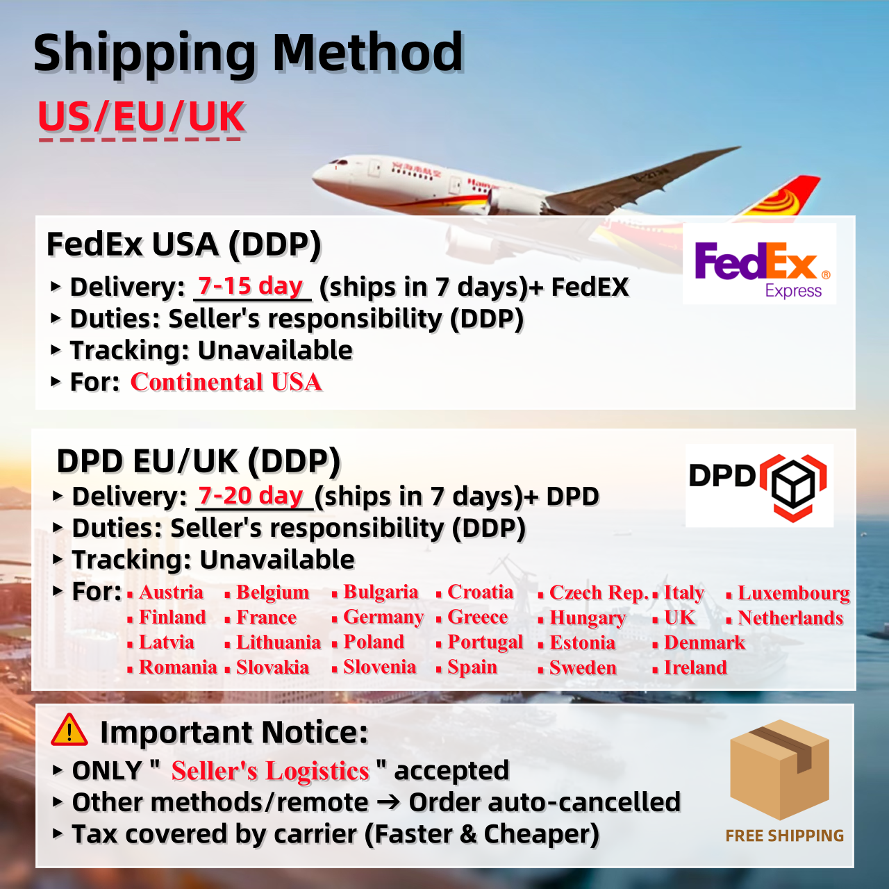 DPD compensa la diferencia en el flete